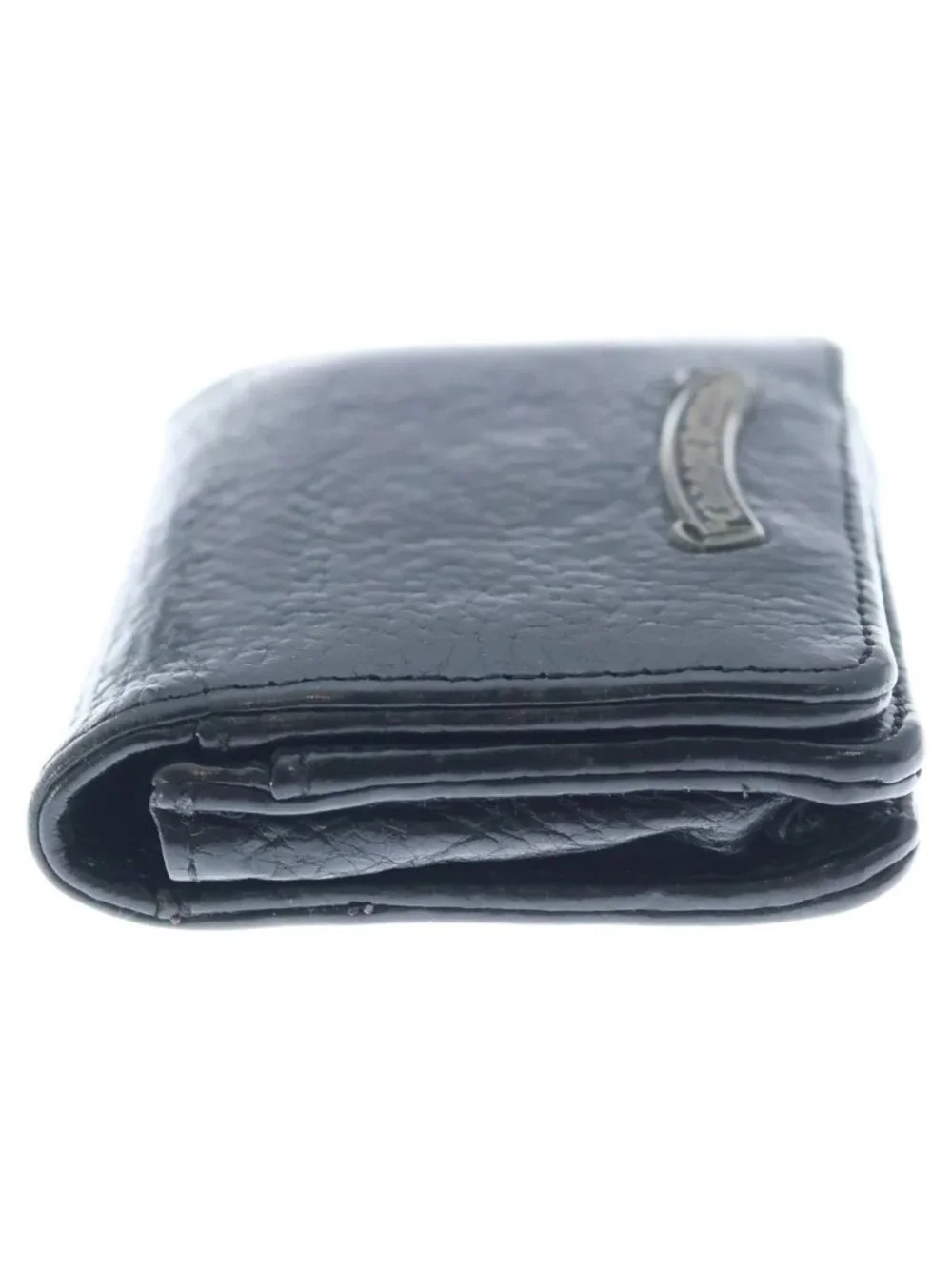Chrome Hearts Crd Arch Logo Plate 3 Pockets Leather Card Case Black